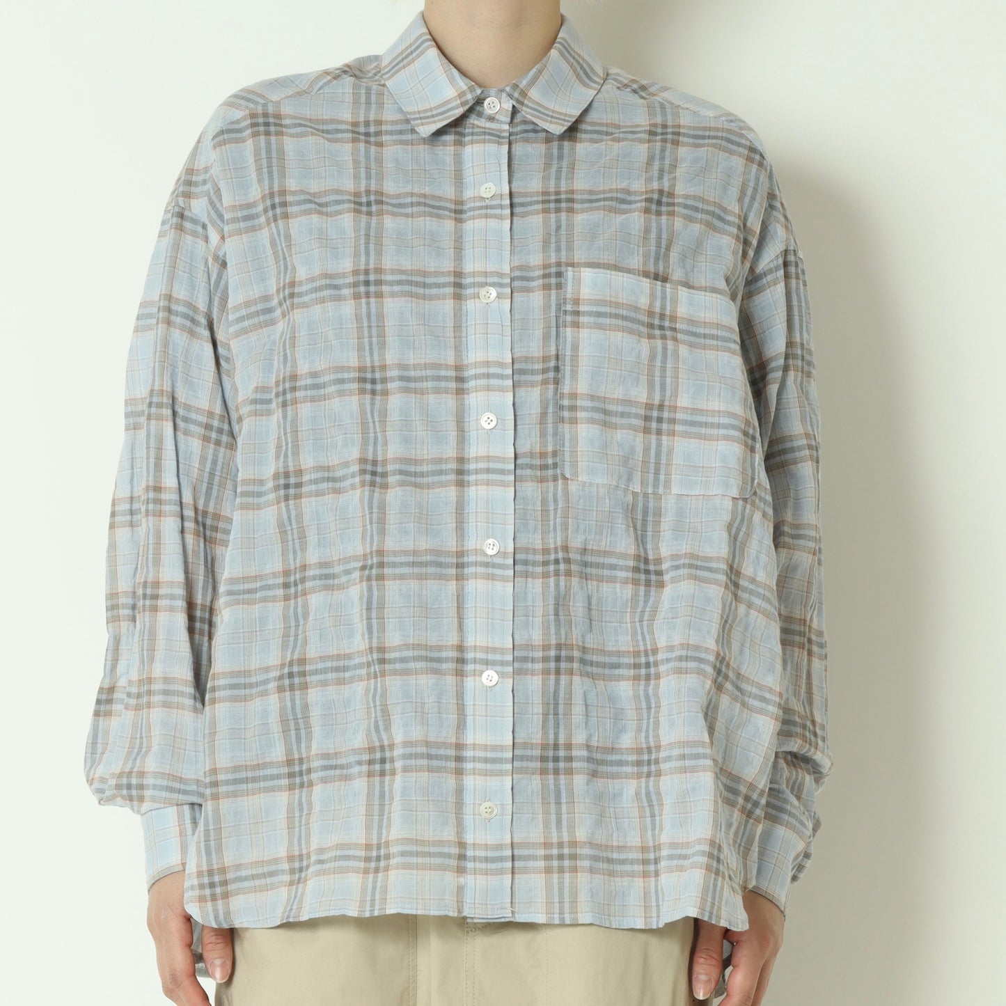 チェック柄シャツブラウス  24071