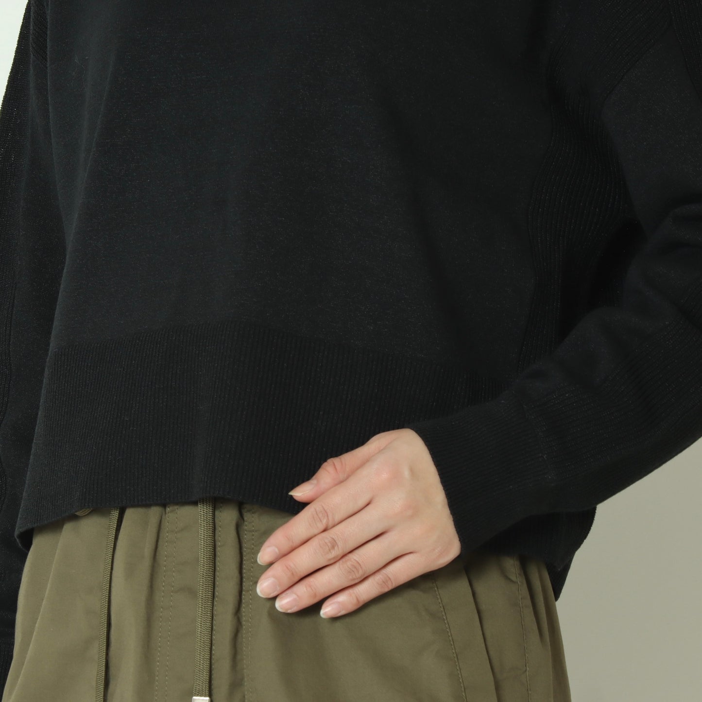 和紙混クロップドニットトップス　95204