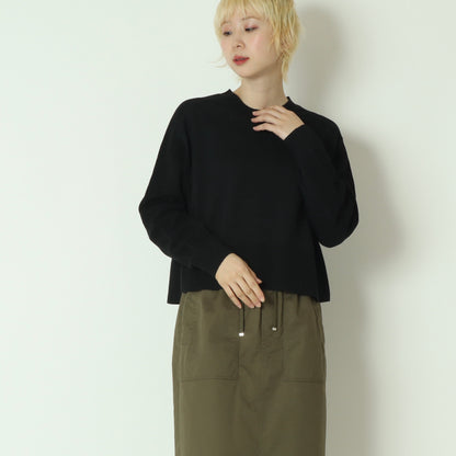 和紙混クロップドニットトップス　95204