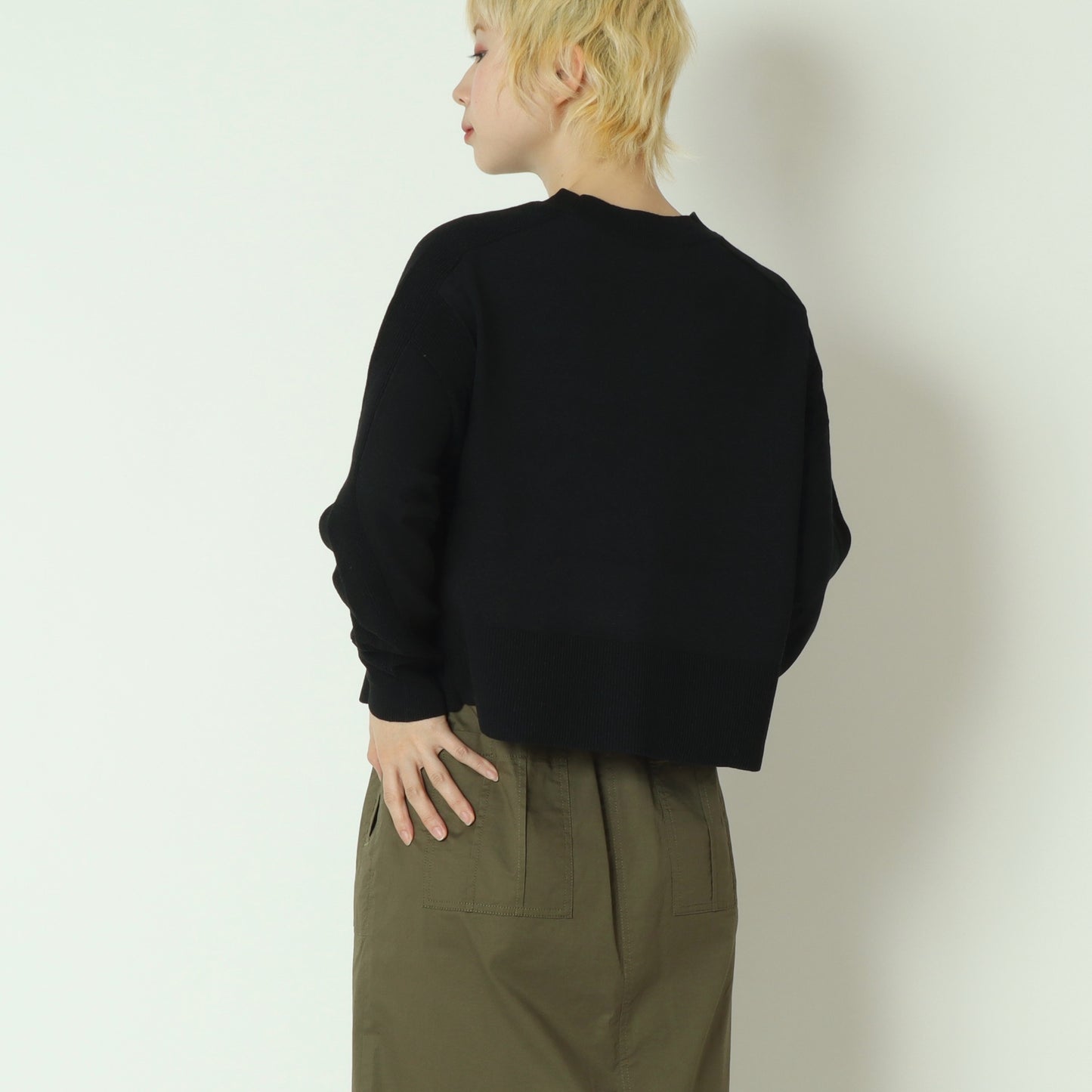和紙混クロップドニットトップス　95204