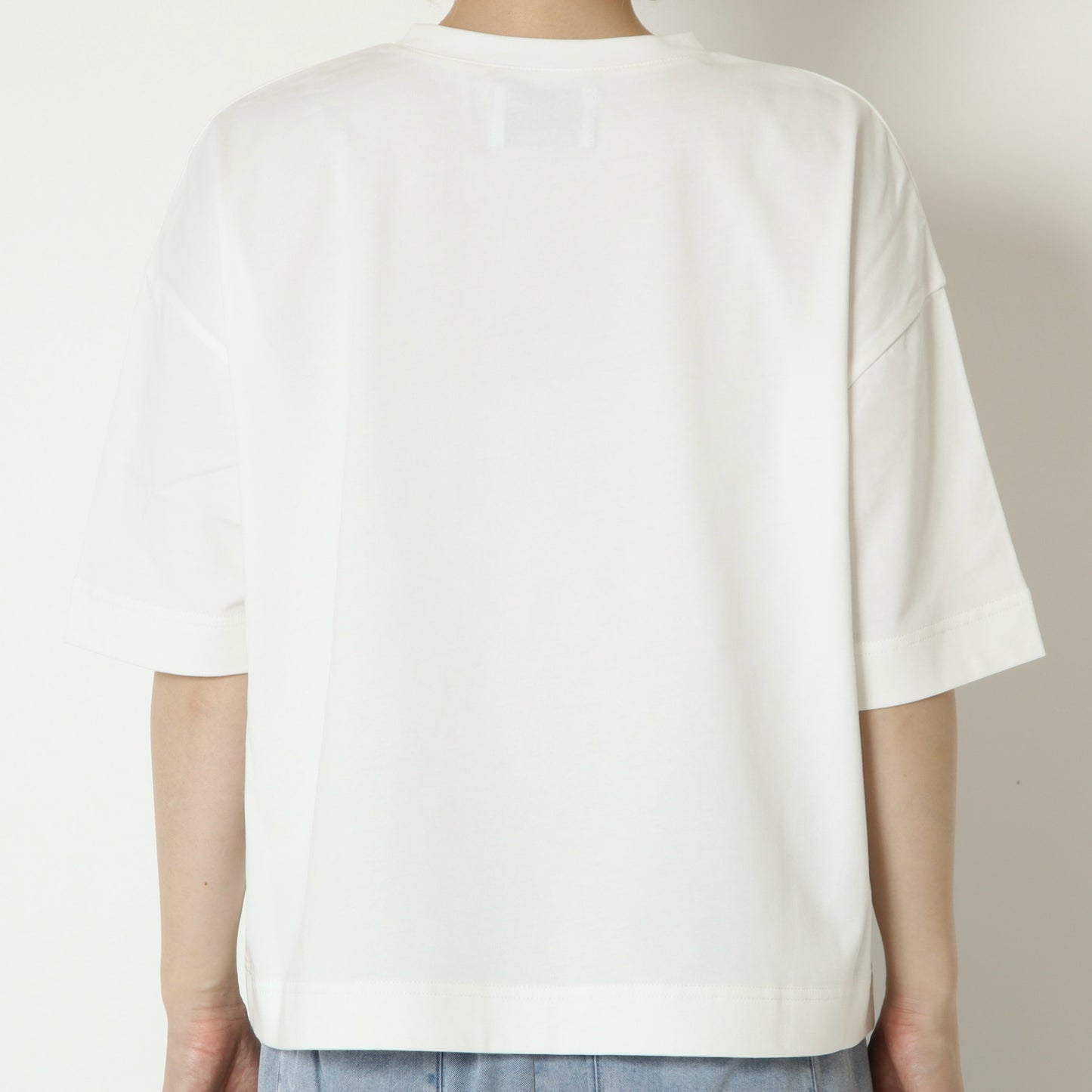 テープロゴ五分袖Tシャツ　14142