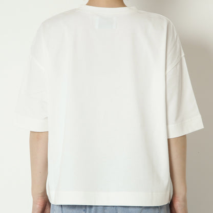 テープロゴ五分袖Tシャツ　14142