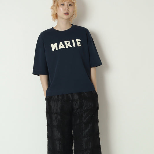 テープロゴ五分袖Tシャツ　14142