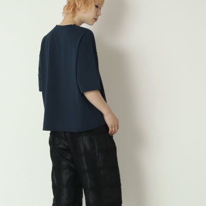 テープロゴ五分袖Tシャツ　14142
