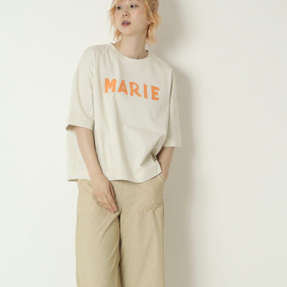 テープロゴ五分袖Tシャツ　14142