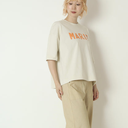 テープロゴ五分袖Tシャツ　14142
