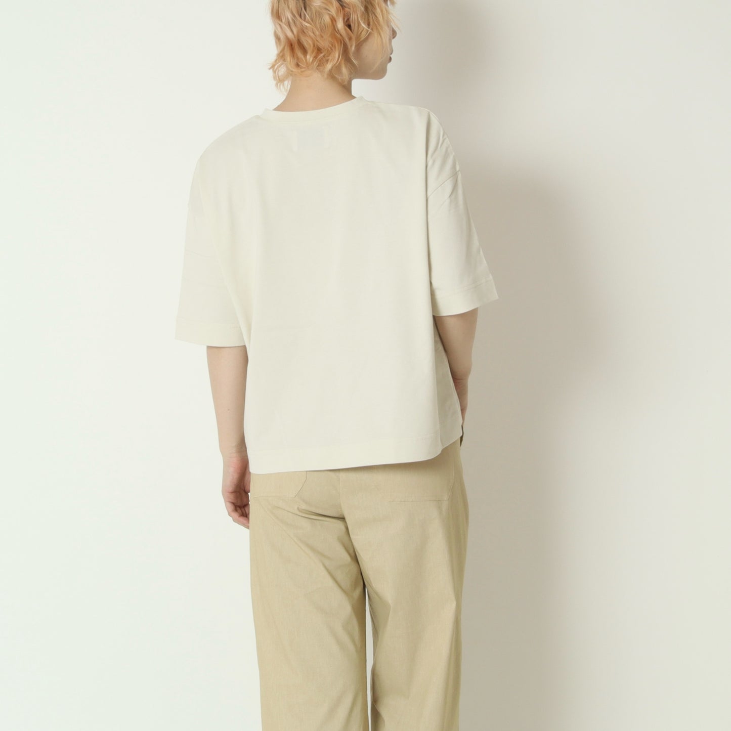 テープロゴ五分袖Tシャツ　14142