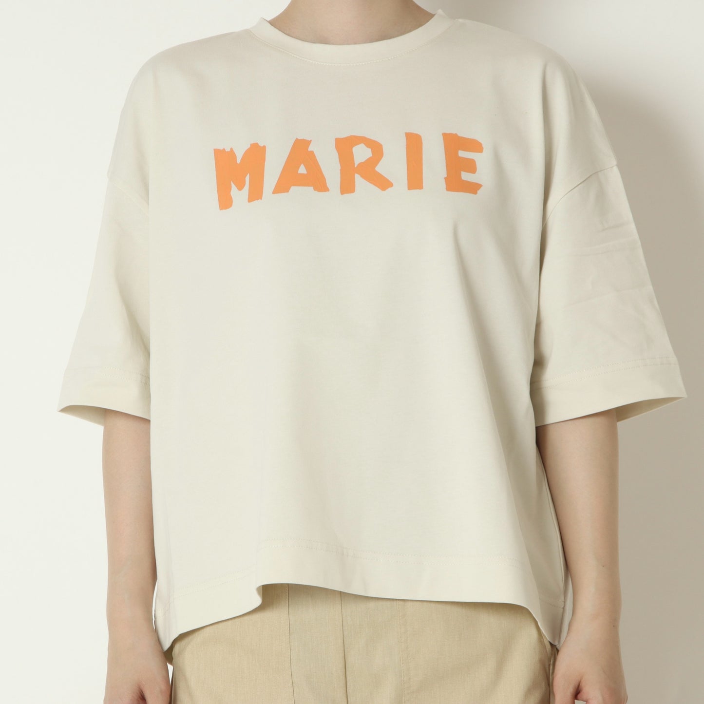 テープロゴ五分袖Tシャツ　14142