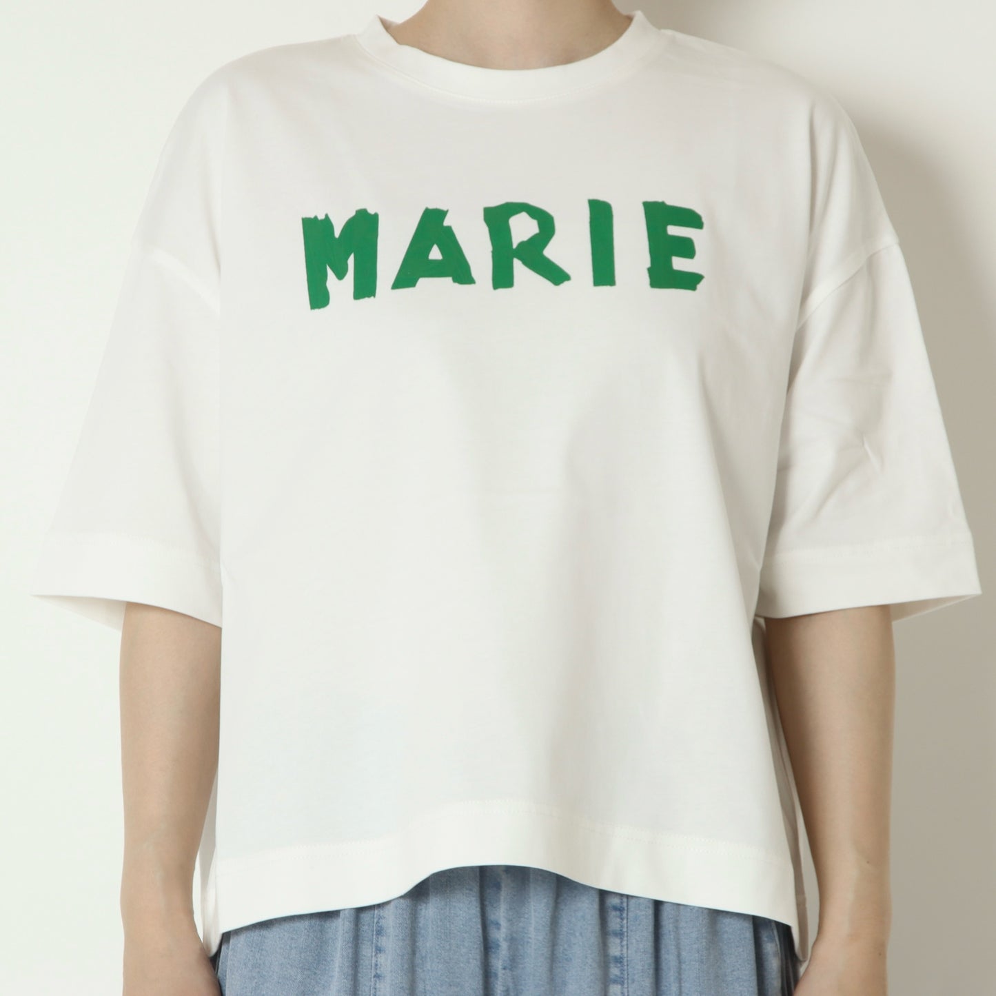 テープロゴ五分袖Tシャツ　14142