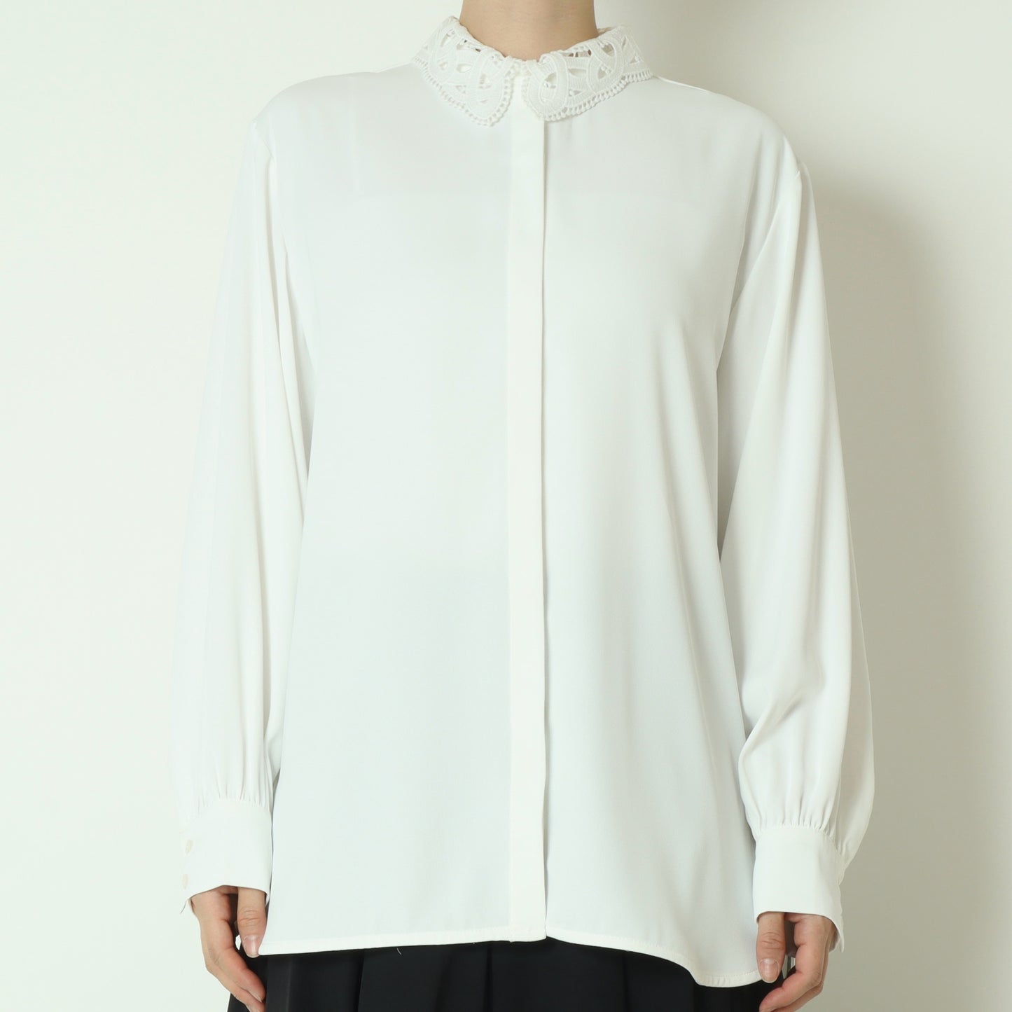 2wayレース衿とろみシャツ  793203