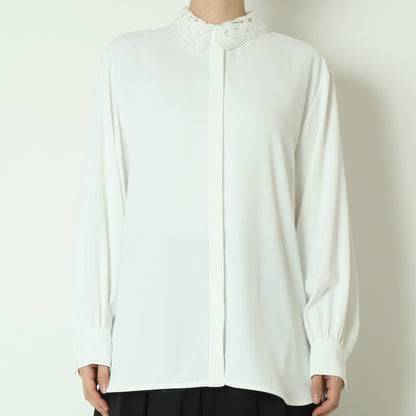 2wayレース衿とろみシャツ  793203