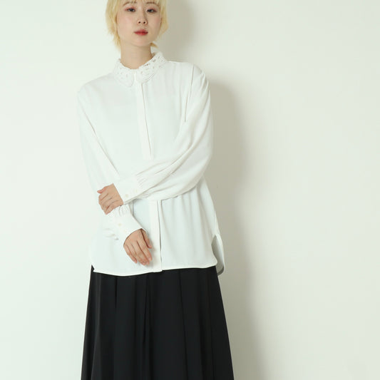 2wayレース衿とろみシャツ  793203