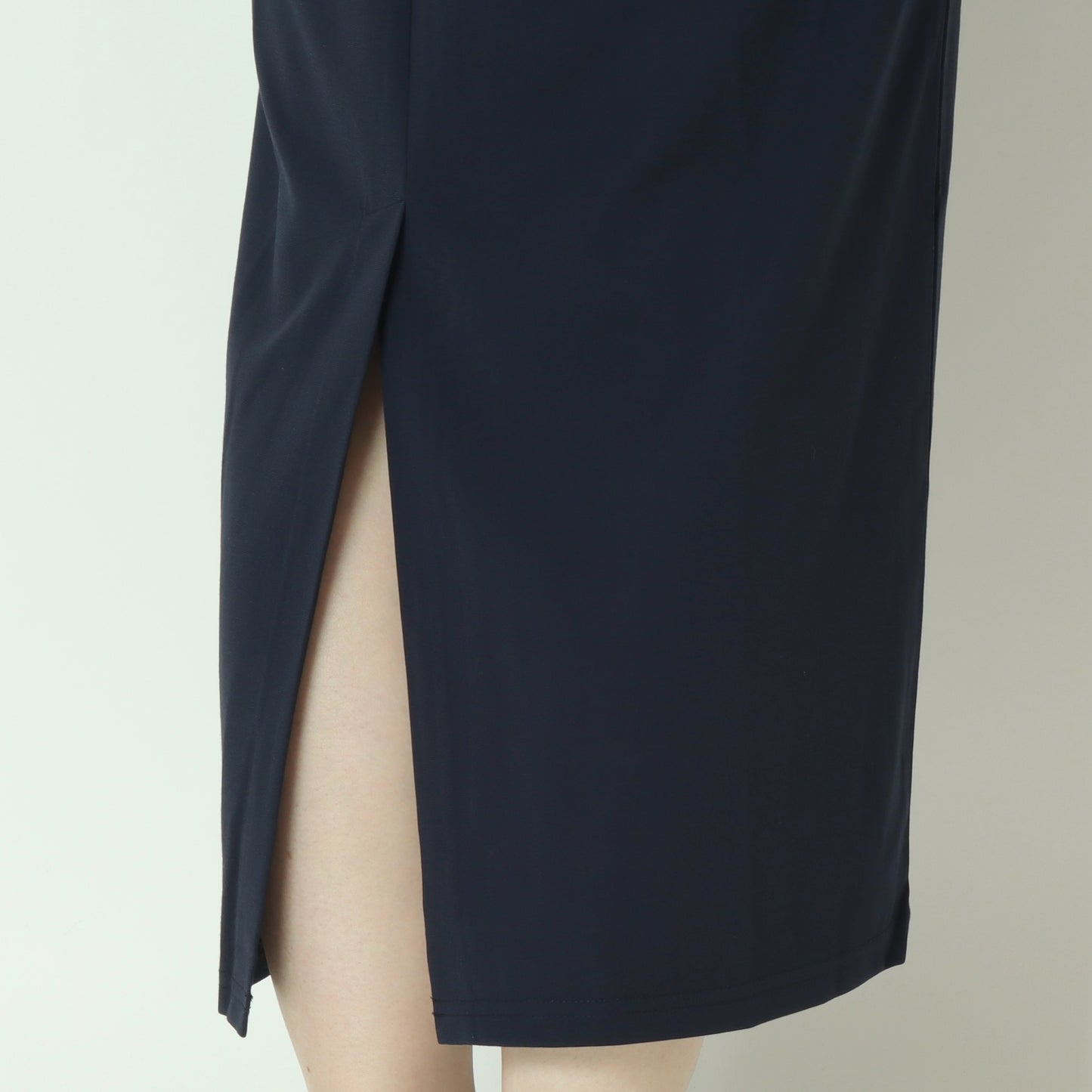 バイカラートリムストレートロングワンピース  783245