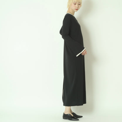 バイカラートリムストレートロングワンピース  783245