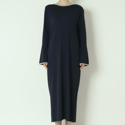 バイカラートリムストレートロングワンピース  783245