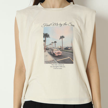 フォトプリントノースリーブTシャツ　830307