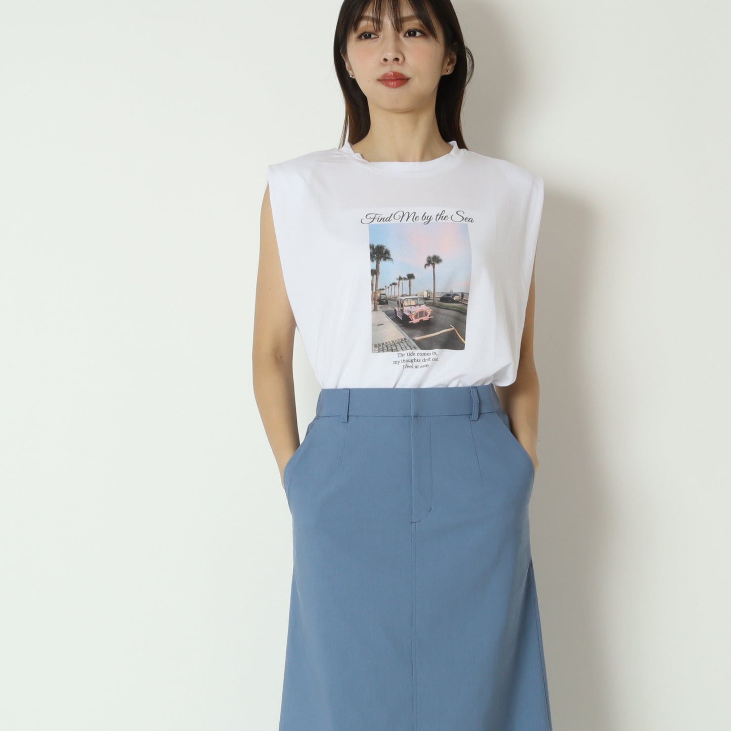 フォトプリントノースリーブTシャツ　830307
