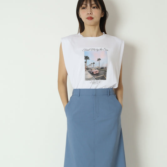 フォトプリントノースリーブTシャツ　830307