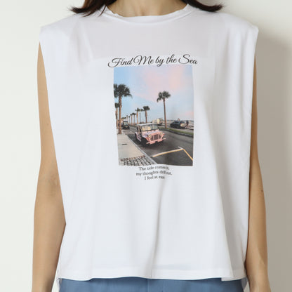 フォトプリントノースリーブTシャツ　830307