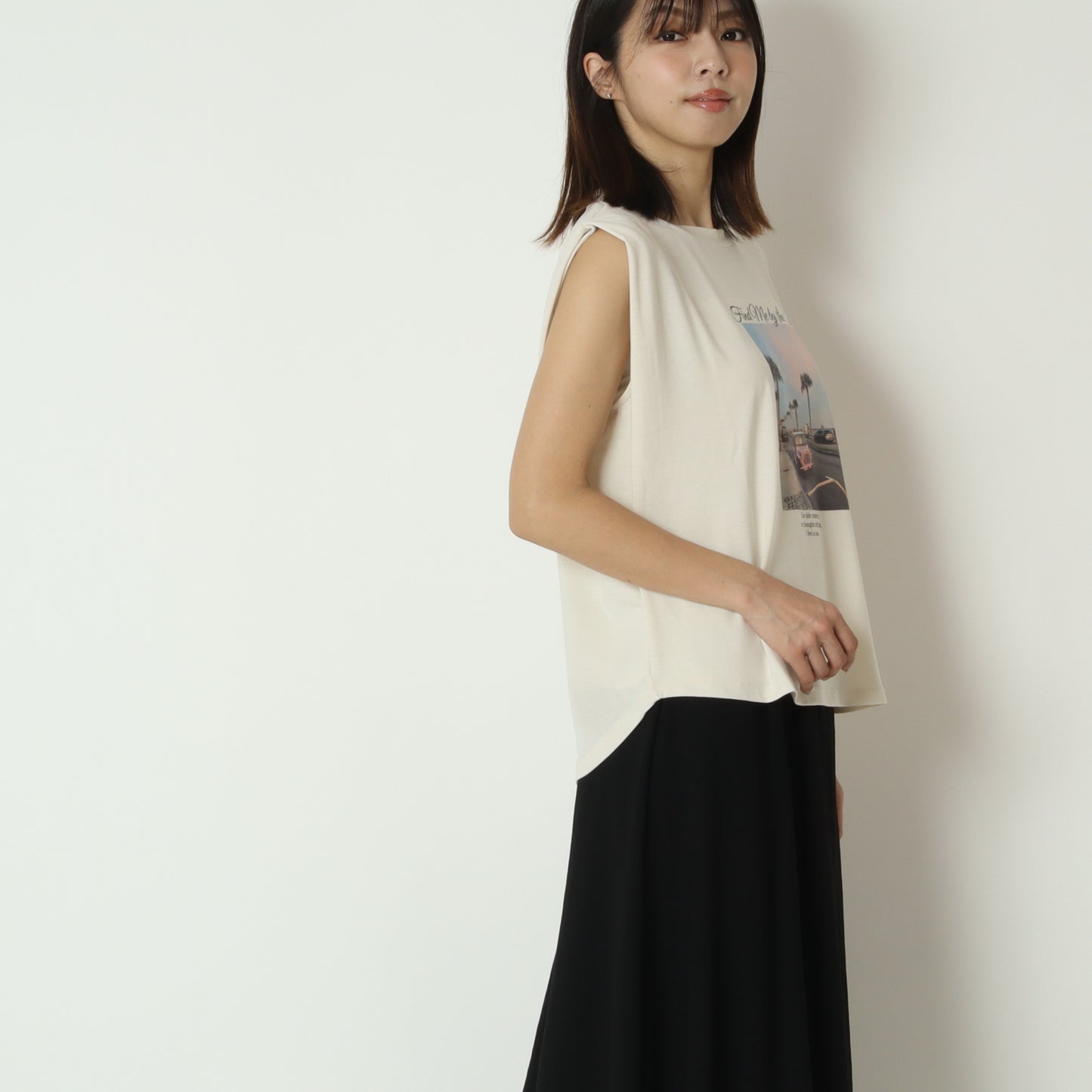 フォトプリントノースリーブTシャツ　830307