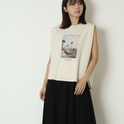 フォトプリントノースリーブTシャツ　830307