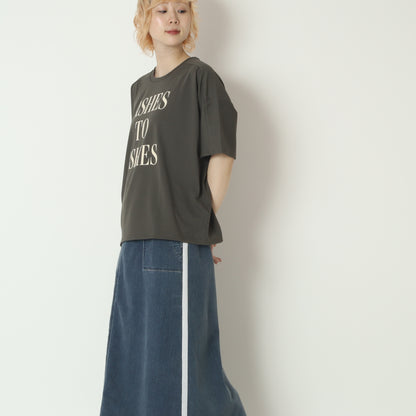 ドルマンスリーブロゴプリントTシャツ　830313
