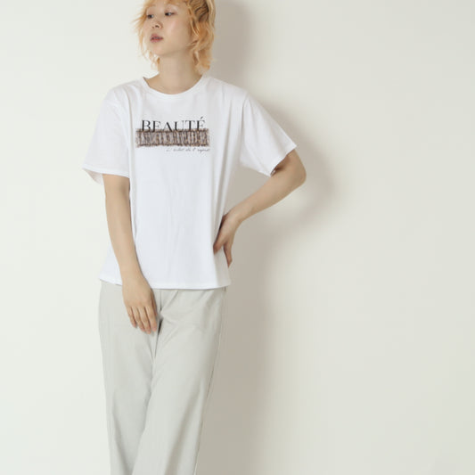 レオパードチュール重ねTシャツ　830315