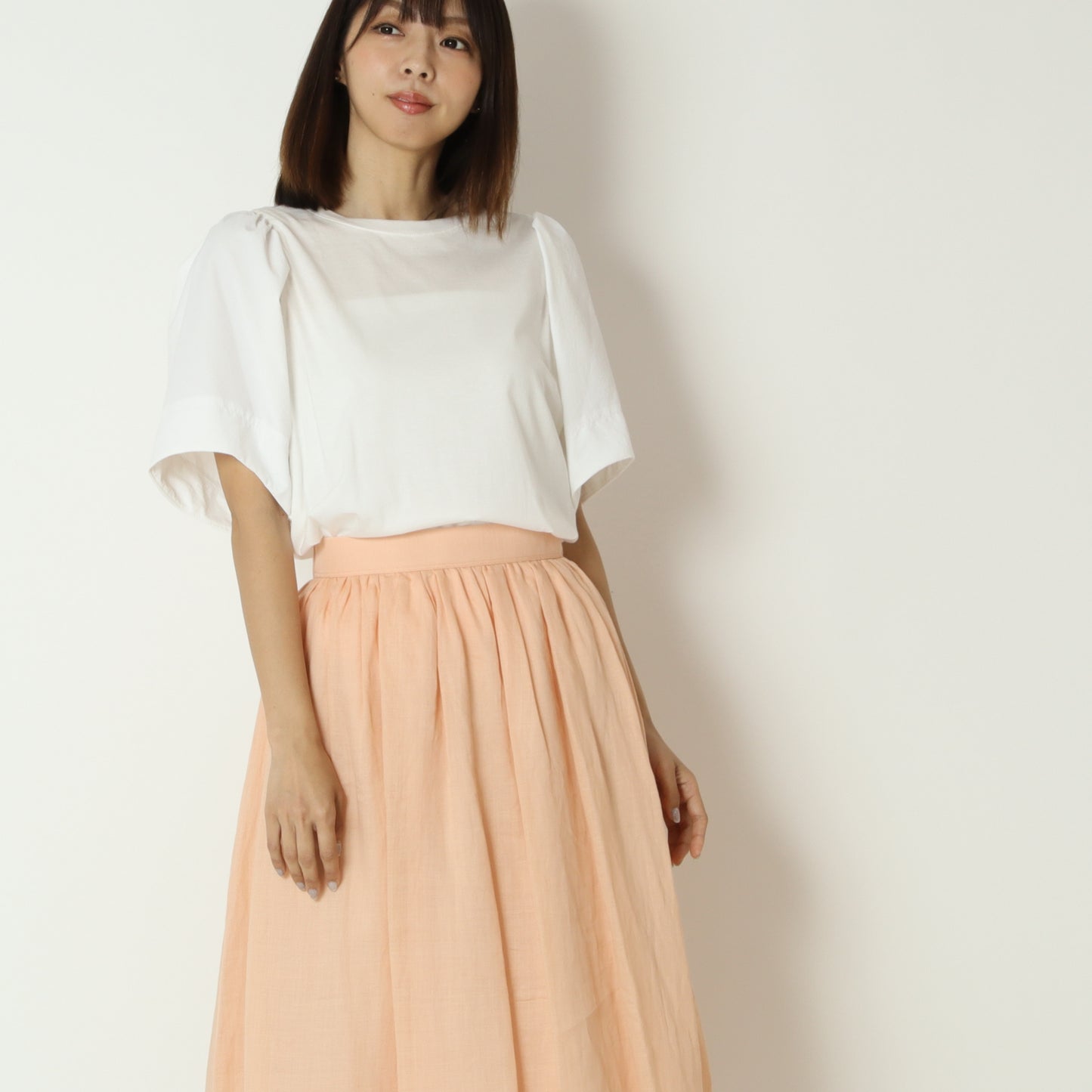 異素材パフスリーブTシャツ　261391