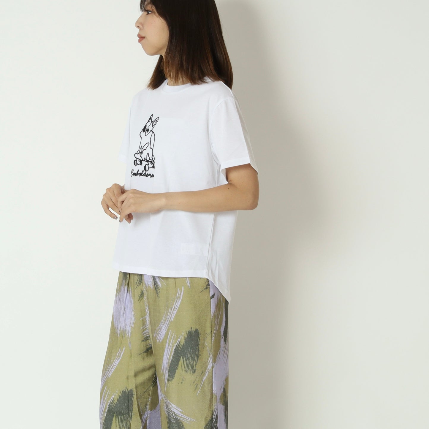 フレンチブルドッグコード刺繍Tシャツ　853202