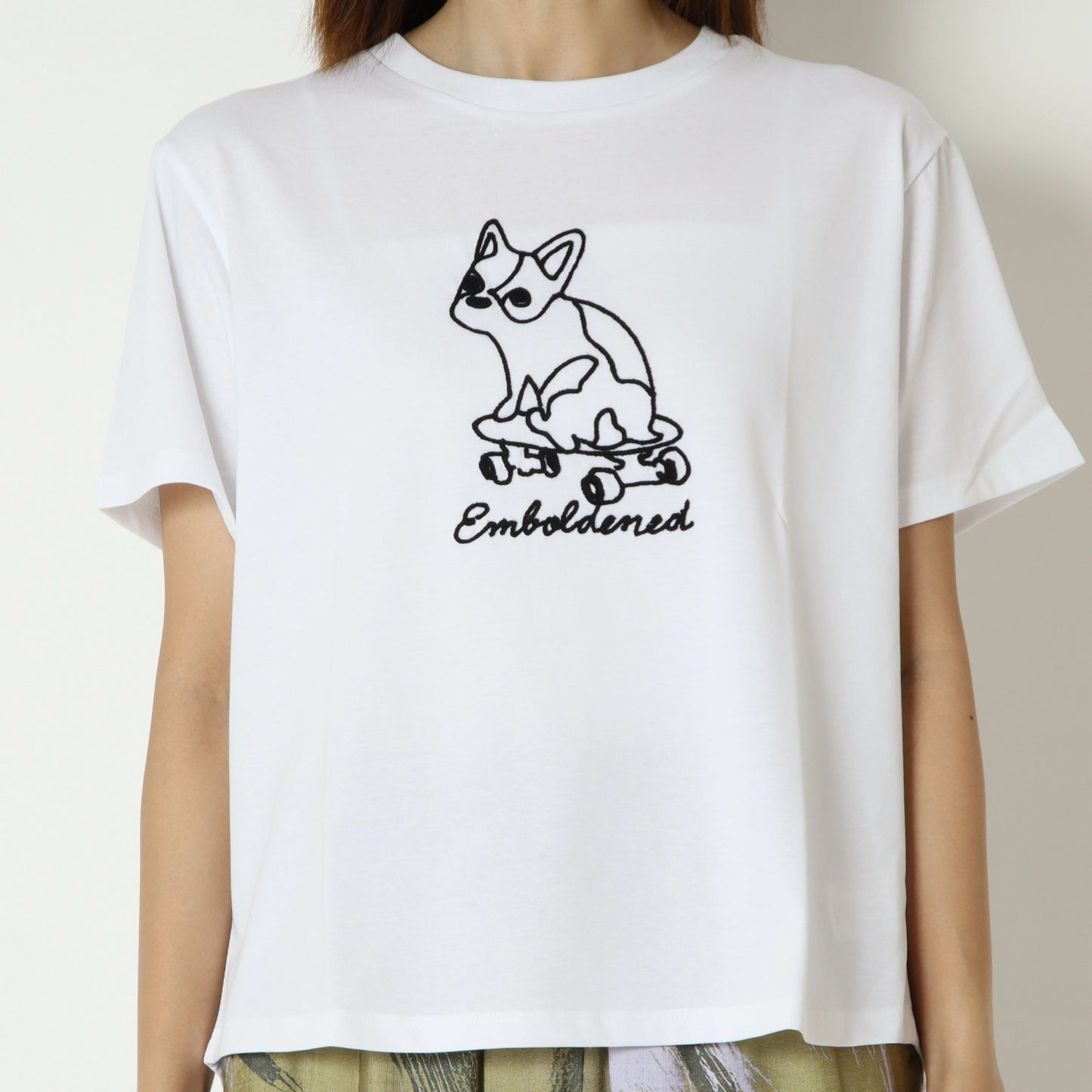 フレンチブルドッグコード刺繍Tシャツ　853202
