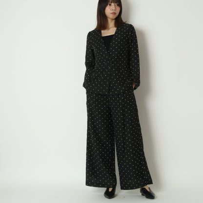 ノーカラーシアーダブルジャケット　FZ261004