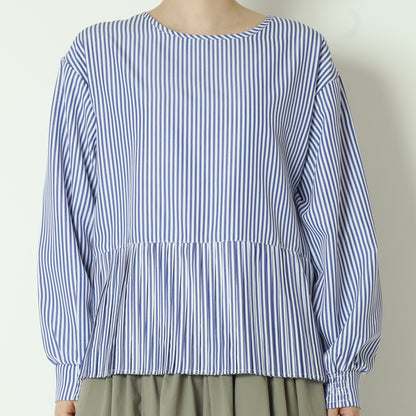 レイヤードニットベスト×ストライプシャツ  733905