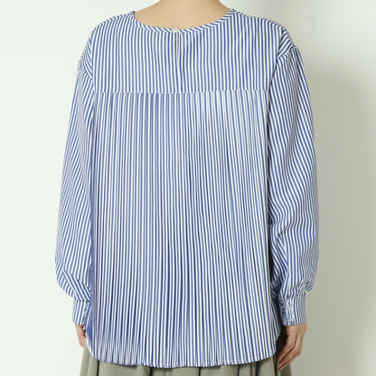 レイヤードニットベスト×ストライプシャツ  733905