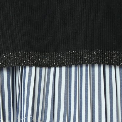 レイヤードニットベスト×ストライプシャツ  733905