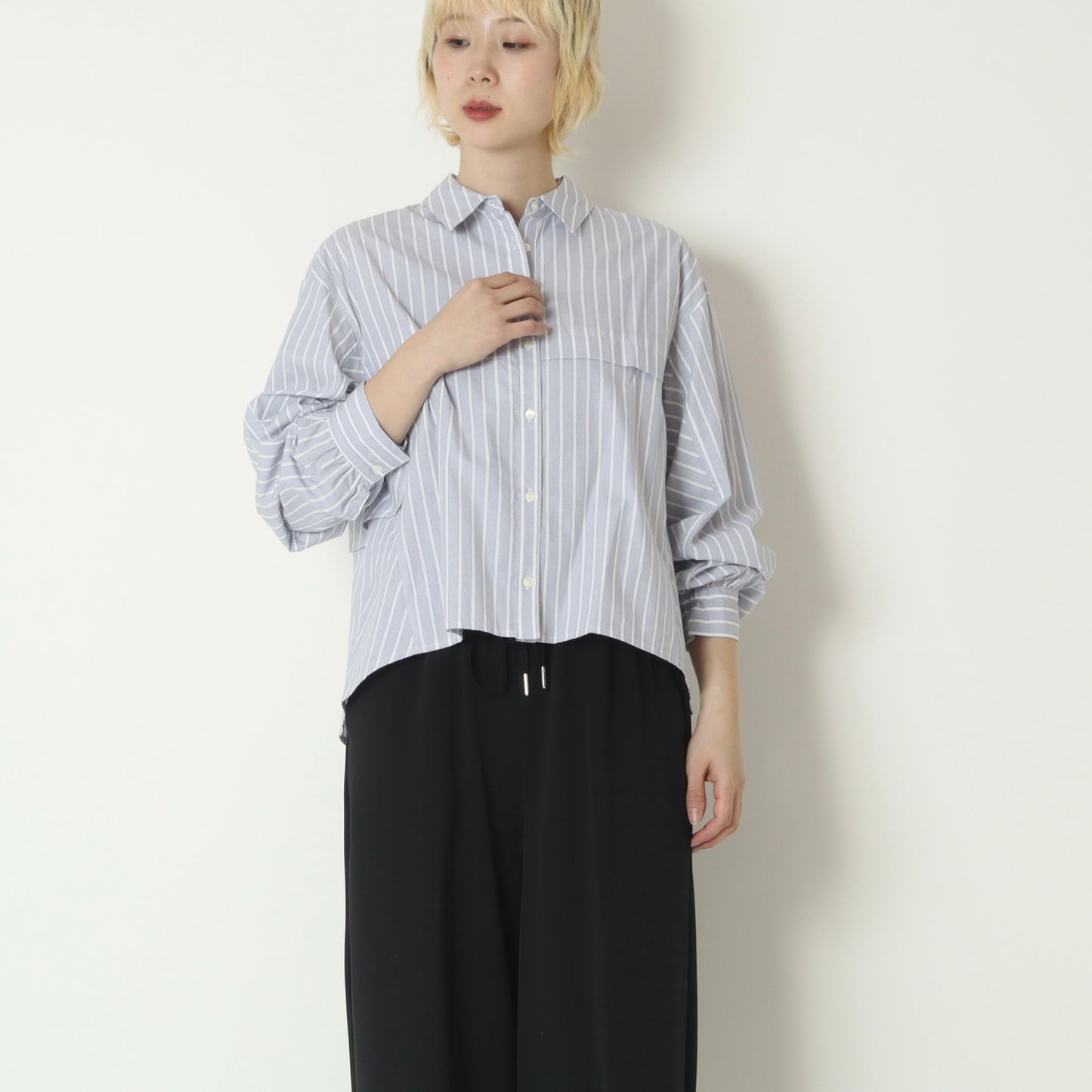 オーバーストライプシャツ　613920