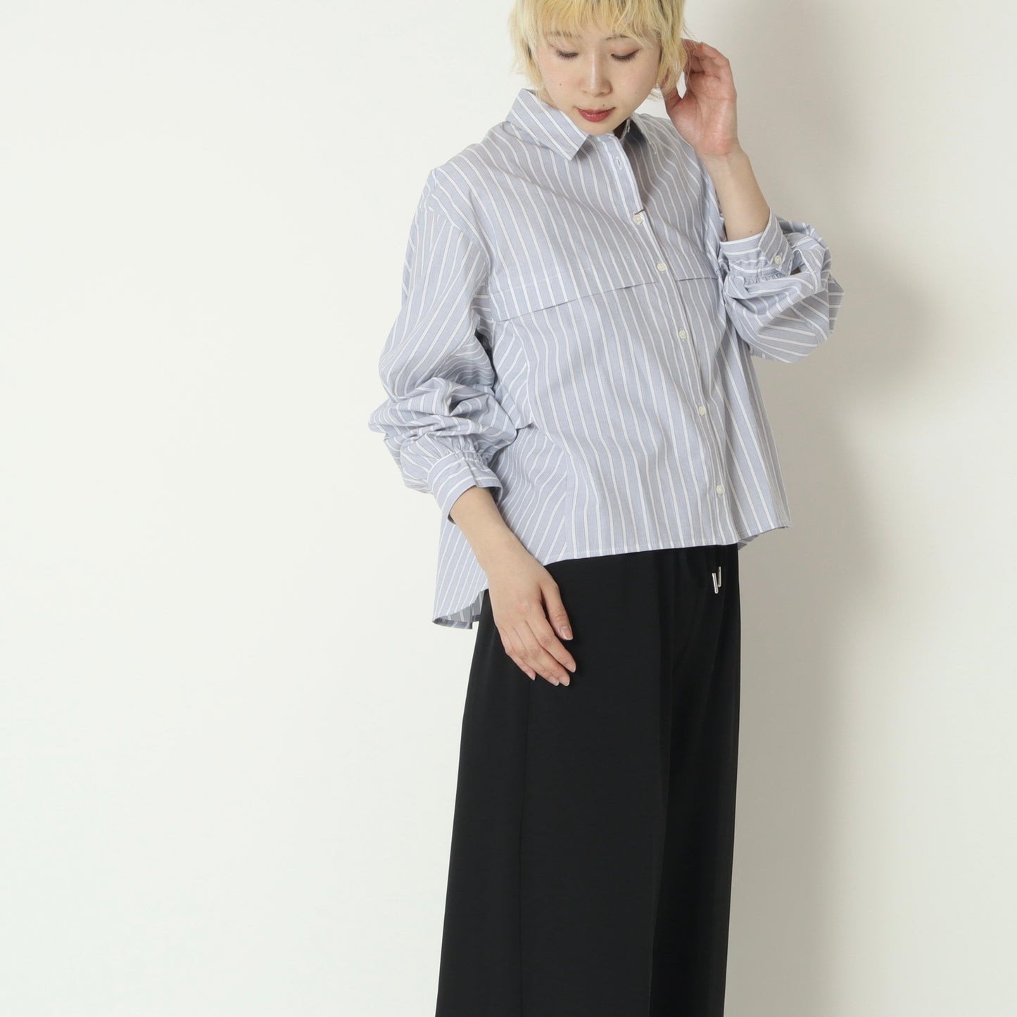 オーバーストライプシャツ　613920