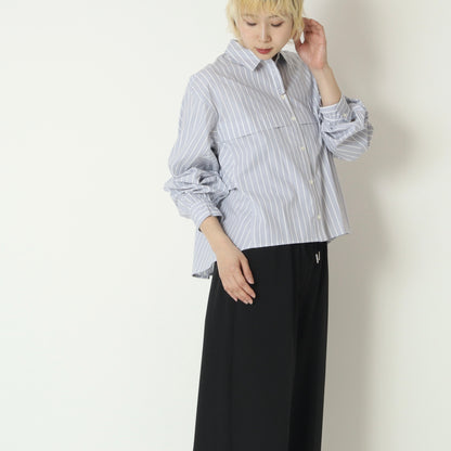 オーバーストライプシャツ　613920