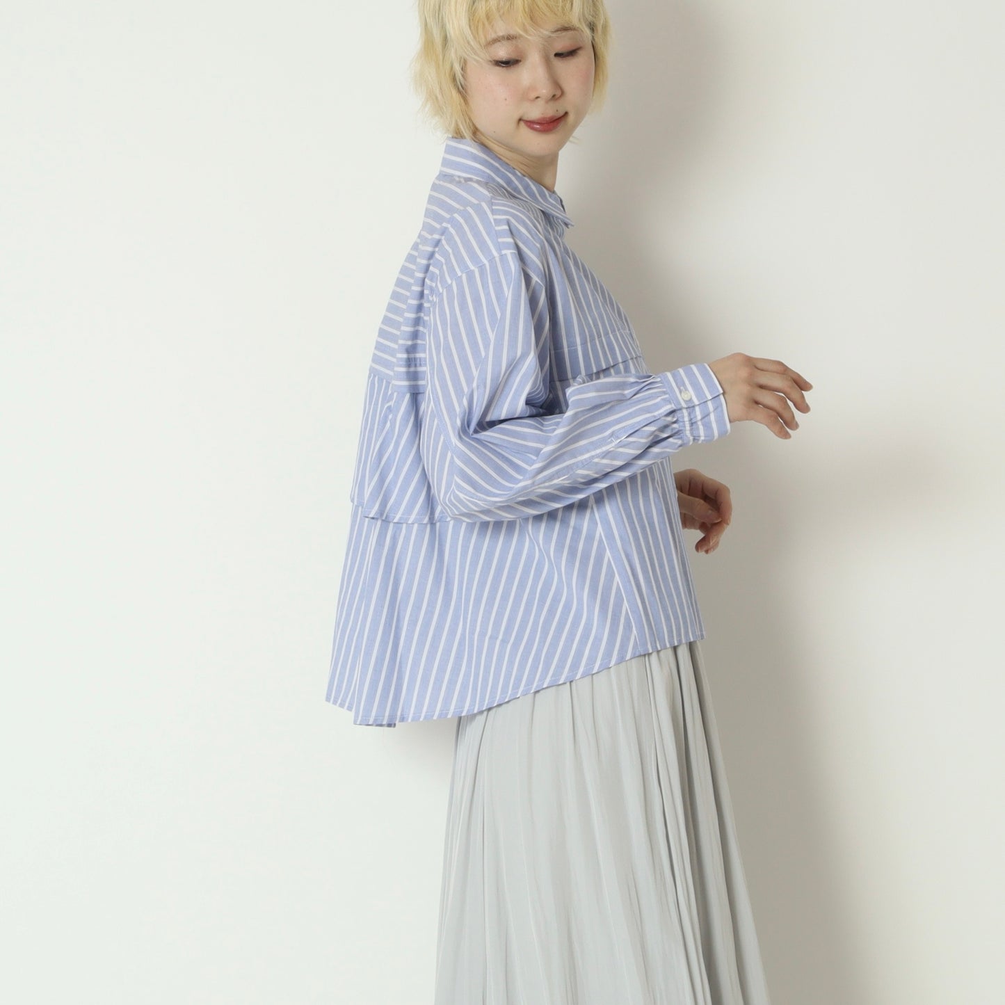 オーバーストライプシャツ　613920