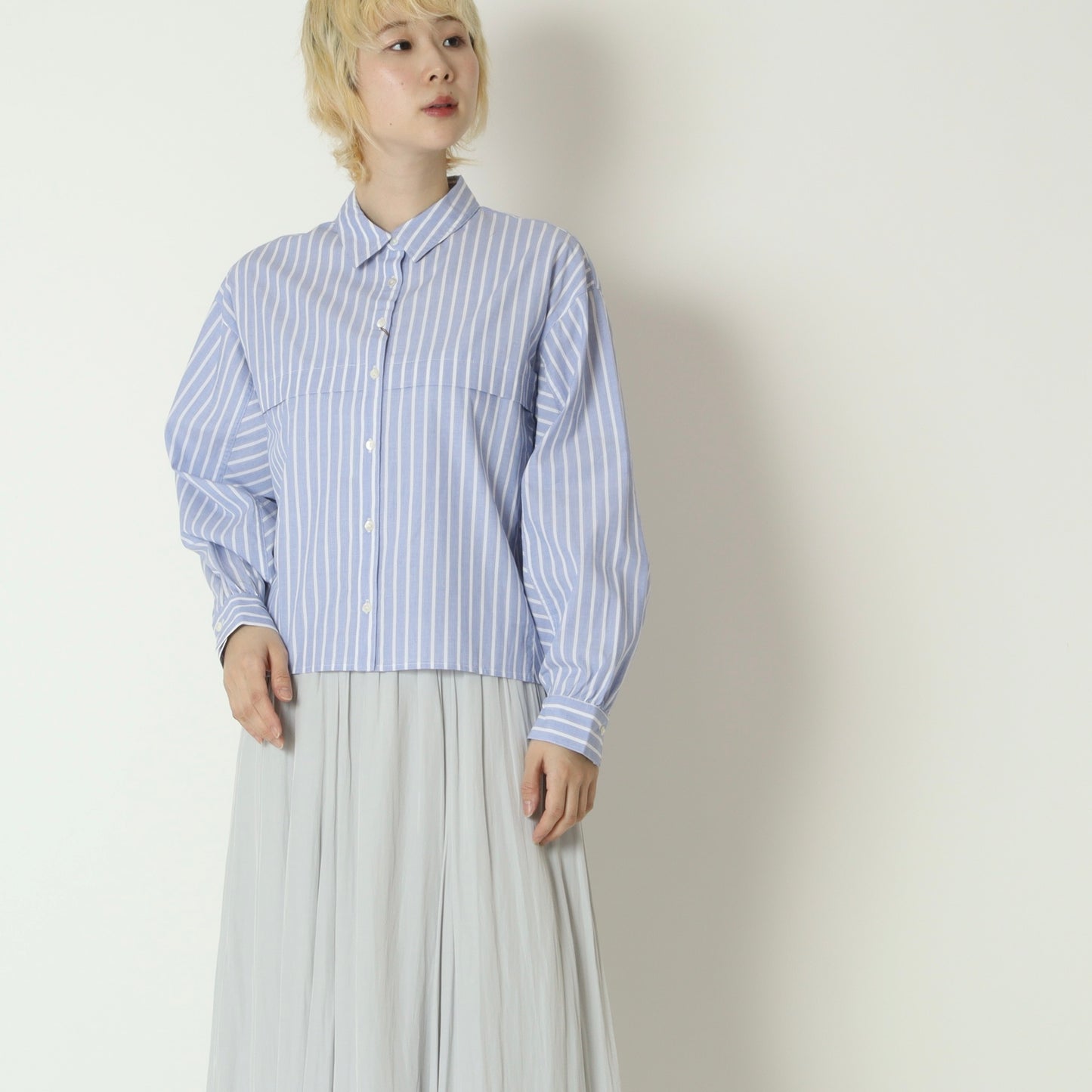 オーバーストライプシャツ　613920