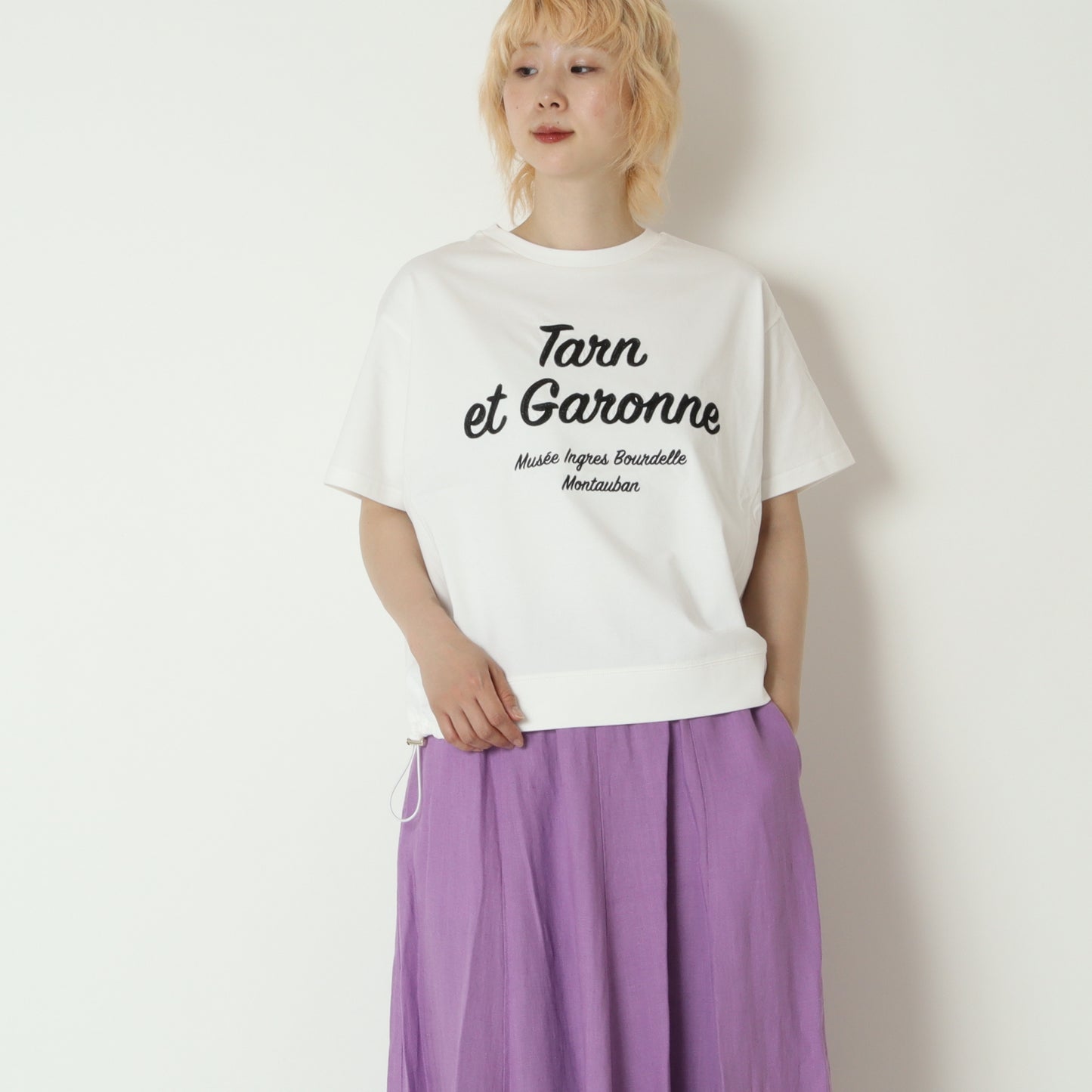 刺繍ロゴドロスト付きTシャツ　623972
