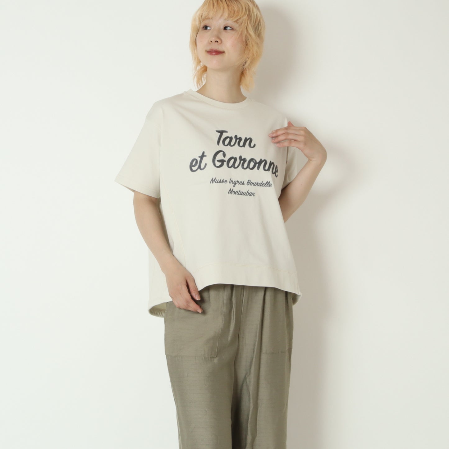 刺繍ロゴドロスト付きTシャツ　623972