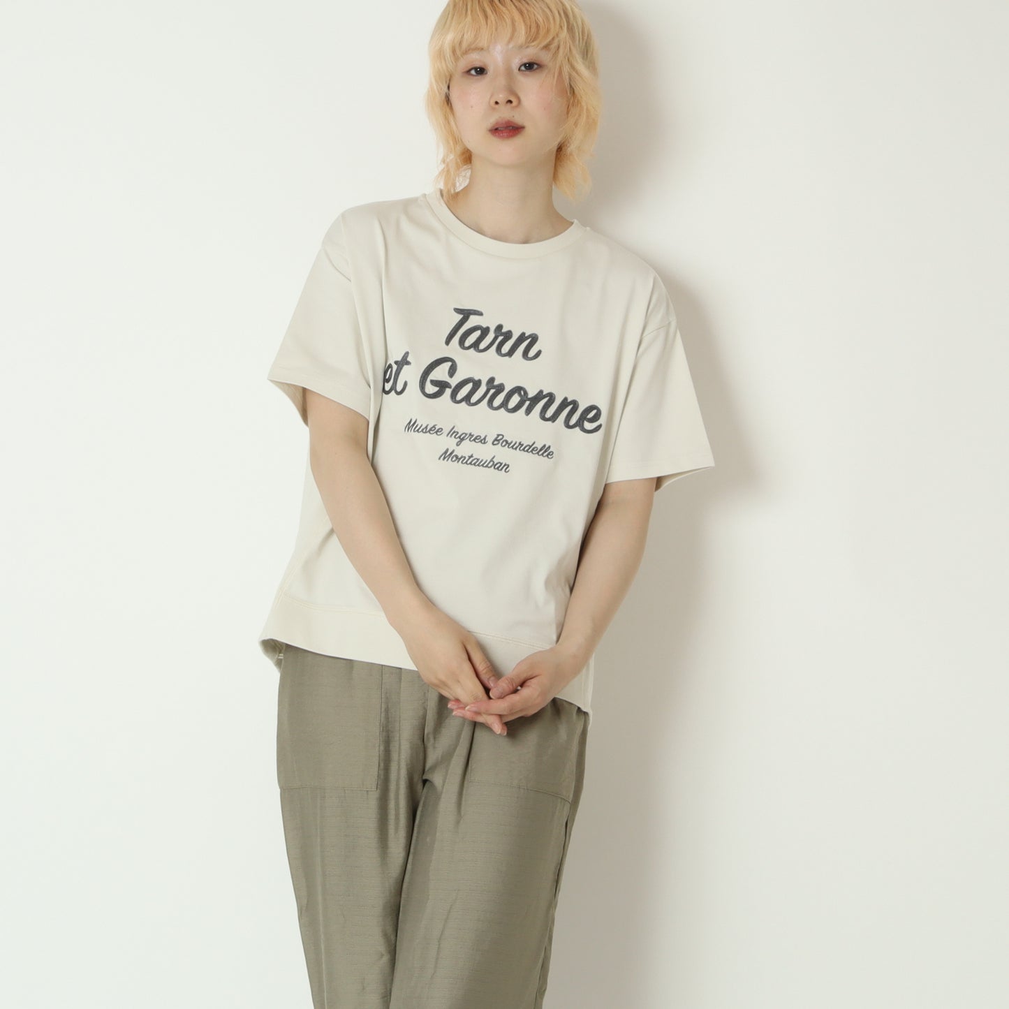 刺繍ロゴドロスト付きTシャツ　623972