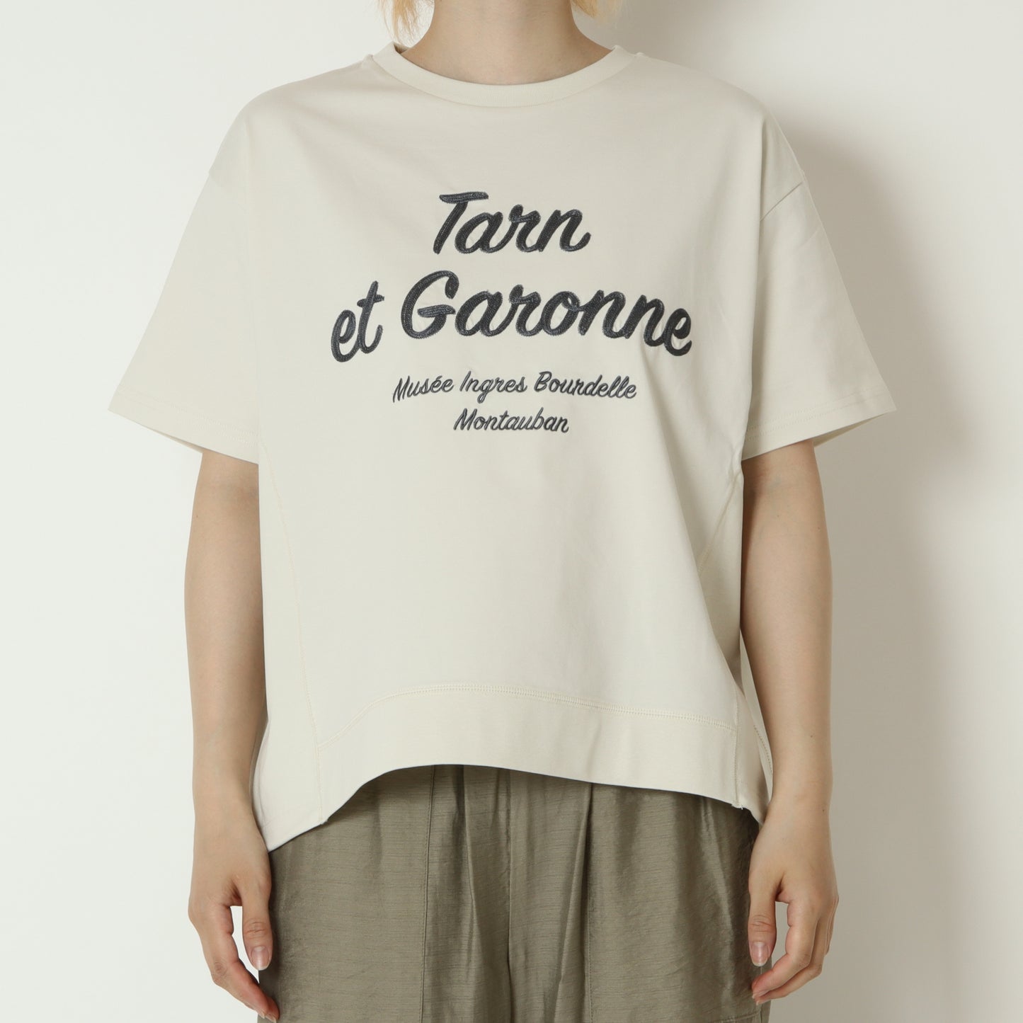 刺繍ロゴドロスト付きTシャツ　623972