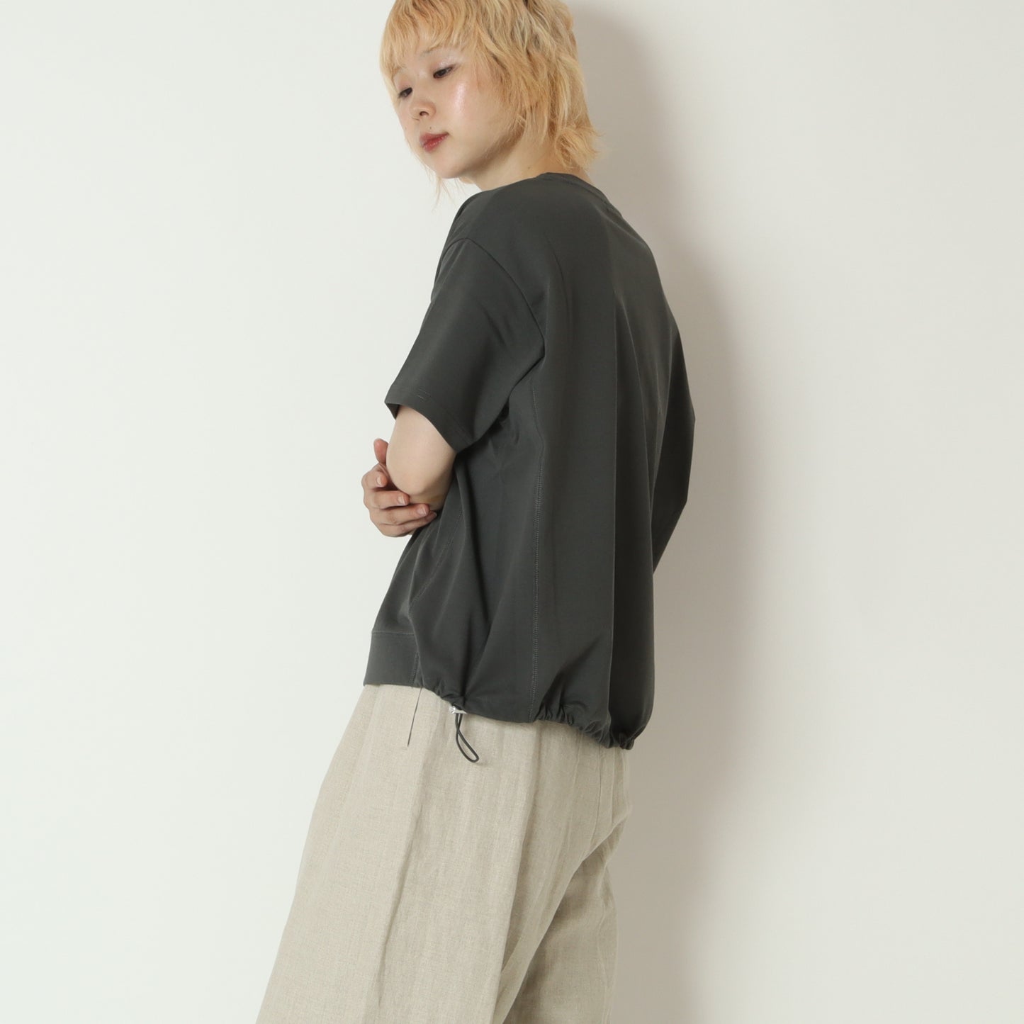 刺繍ロゴドロスト付きTシャツ　623972