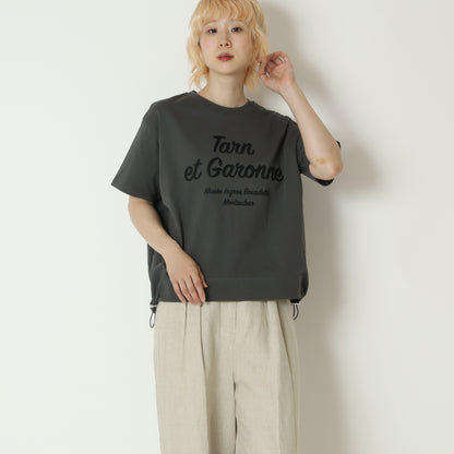 刺繍ロゴドロスト付きTシャツ　623972