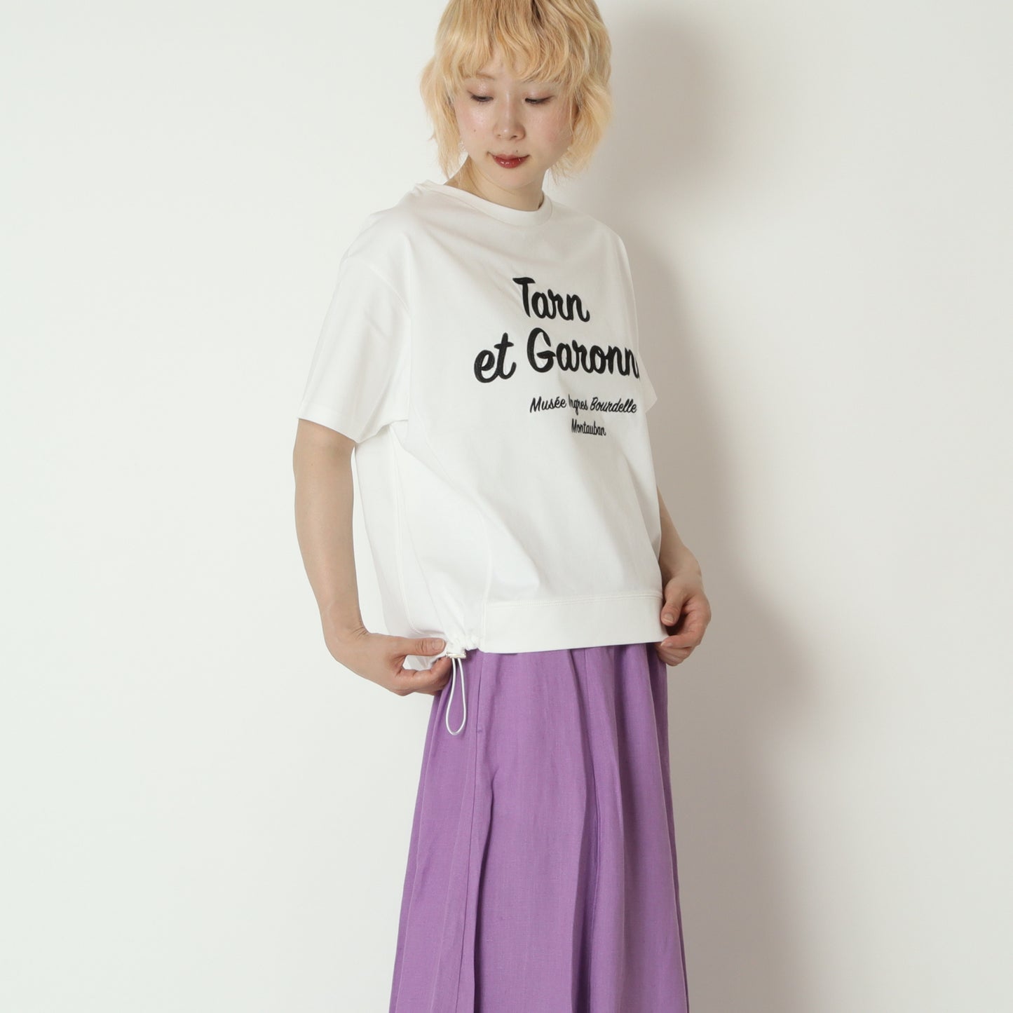 刺繍ロゴドロスト付きTシャツ　623972