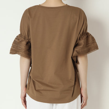 袖シャーリングドロストデザインTシャツ　743906