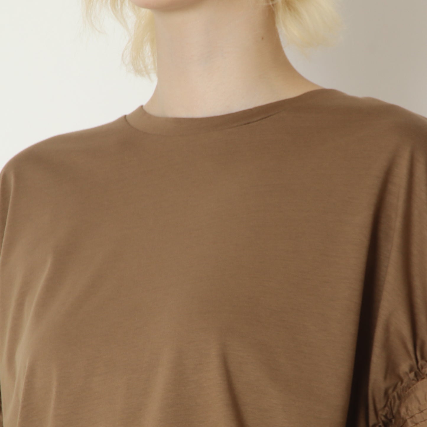 袖シャーリングドロストデザインTシャツ　743906