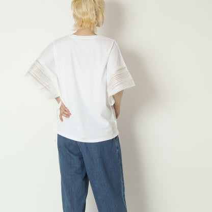 袖シャーリングドロストデザインTシャツ　743906
