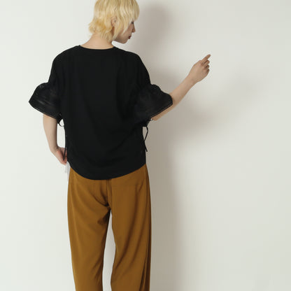 袖シャーリングドロストデザインTシャツ　743906